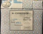Expressions 6 Piece Sheet Set Novelty 4 Pillow Cases Queens- Nip. Fixed Price $34.95.