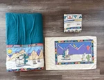 Rare Sandra Boynton Martex Santa Fe Twin Comforter, Fitted Sheet & Pillow Case. Fixed Price $100.00.