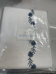 $450 Matouk Nwt 1PC Queen Flat Sheet 520TC Percale White Daphne Embroidery Sea. Fixed Price $220.00.