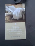 New Nordstrom Organic Cotton Gray With Light Grey Edge Duvet/sham Set Queen. Fixed Price $109.00.