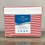 Martex 4 Piece Queen Sheet Set Red White Stripe Cotton Blend New. Fixed Price $59.95.