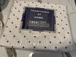 Traditional At Home 1800 Queen Microfiber Geometric Sheet Set Wrinkle Free. Fixed Price $22.99.