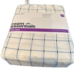 Twin / Xl Microfiber 3 Piece Sheet Set Off White Blue Plaid Room Essentials. Fixed Price $9.99.