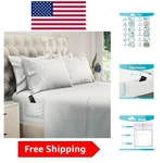 Elegant Full Microfiber Bed Sheet Set Cooling, Side Pocket & 21-INCH Fit. Fixed Price $59.49.