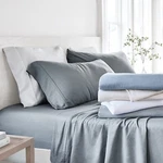 Linen Blend Luxury Soft 4PC Sheets Set By Kaycie Gray Hotel Collection. Fixed Price $187.99.