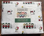 Peanuts Snoopy & The Gang Winter Christmas Caroling Twin Sheet Set By Berkshire. Fixed Price $33.00.