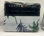 Vintage 2003 Tommy Hilfiger Twin Flat Sheet Blue Coconut Grove Combed Cotton Nos. Fixed Price $34.99.