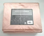 Madison Park Essentials 6PC Satin Sheet Set, Full, Blush Color New. Fixed Price $30.00.