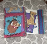 Vintage 90S Disney The Lion King Twin Flat Sheet And Pillow Case. Fixed Price $35.00.