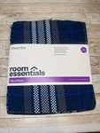 Twin Xl Microfiber Sheet Set Blue / White Plaid Striped Room Essentials. Fixed Price $12.99.