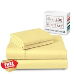 Pizuna Ca King Sheet Set Cotton 100% 400TC Sateen 15" Deep Pocket. Fixed Price $141.83.