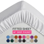 Hotel Quality Fitted Deep Pocket Breathable Soft Elastic Mattress Sheets. Fixed Price $14.99.