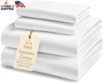 Lane Linen 100% Egyptian Cotton King Sheets Set 4 Piece Sateen Weave Bed. Fixed Price $148.15.
