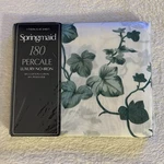 Vtg Springmaid Ivy Arbor 180 Percale Twin Flat Sheet Green/white Poly/cotton Usa. Fixed Price $23.09.