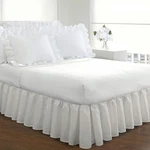 Fresh Ideas Bedding Ruffled Bedskirt, Classic 18 Drop Length, Queen, White. Fixed Price $38.76.