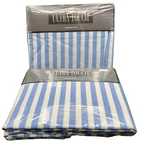 Vintage Stevens Ultra Touch Blue & White Stripe Twin Flat Fitted Sheet Nos. Fixed Price $29.95.