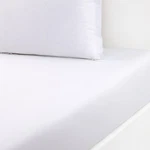 Duo Fitted Sheet Yves Delorme, France Organic Batiste Cotton Percale. Fixed Price $125.00.