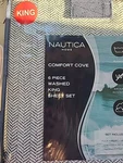 New! Nautica Home King 6 Piece Sheet Set Herringbone Stripe Easy Care Comfort. Fixed Price $55.00.