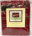 Woolrich Twin Red Flannel 100% Cotton Sheet Set Lodge Christmas Outdoors Bears. Fixed Price $52.00.