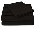 4 Pc Luxor Treasures 100% Microfiber Sheet Set Embroidered Queen Black *new*. Fixed Price $49.99.
