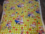 Vintage Raggedy Ann & Andy Checkered Yellow White Twin Bed Sheet Wamsutta Doll. Fixed Price $29.99.