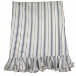Vintage Ralph Lauren Village Stripe Blue White Ruffled Flat Sheet Twin Size. Fixed Price $46.77.