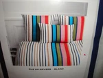 Sonia Rykiel Paris Rue De Nevers Queen Flat Sheet Cotton Stripe Multi Colored. Fixed Price $69.00.