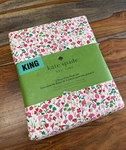 Kate Spade King Sheet Set 100% Cotton Lovely Buds Floral Red Pink Green New. Fixed Price $99.97.