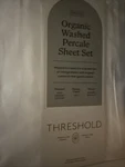 Twin Xl Organic Percale Sheet Set White Stripe - Threshold 250 Thread Count New. Fixed Price $12.00.