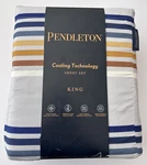 Pendleton 4 Piece King Sheet Set Westland Cooling Gray Multi-color Stripe New. Fixed Price $79.99.