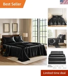 Satin Sheets King 4-PIECE Black. Fixed Price $37.99.