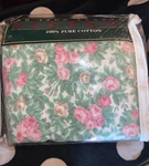Vtg Stevens 4 Pc King Sheet Set 100% Pure Cotton Flannel Mayfair Off White Rose. Fixed Price $124.95.