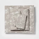 Full New Performance 400 Thread Count Sheet Set Khaki Floral- Threshold Designed. Fixed Price $49.99.