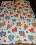 Vintage Twin Flat Sheet Franco Bears And Hearts 1990'S Euc. Fixed Price $21.66.