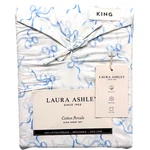 4PC Laura Ashley King Sheet Set Blue Trailing Bows Coquette Ribbon Cottage Chic. Fixed Price $99.99.