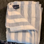 Ralph Lauren Twin Flat Sheet 100% Cotton Blue White Striped No Iron. Fixed Price $35.00.