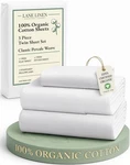 Dorm Room Essentials - Lane Linen 100% Organic Cotton Twin Sheets Set. Fixed Price $59.99.