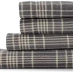 Cuddlduds King Size Fleece Sheet Set Warm Shnew Cuddldueets Gray Plaid Print. Fixed Price $54.99.