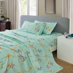 Jsd Green Floral Printed Sheet Set Queen Size, 4 Piece Soft Botanical Microfi.... Fixed Price $37.09.
