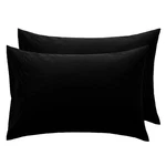 100% Cotton Pillow Cases Queen Size Set 2, Black Soft And Comfortable Pi.... Fixed Price $21.94.