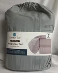Comfort Bay King Size Sheet Set Gray Solid 4PC Microfiber Luxuriously Soft. Fixed Price $15.99.