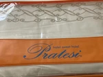 Pratesi Italy 4PC Embroidery Cal King Sheet Set, WHITE/CHAMPAGNE,$2400-BRAND New. Fixed Price $1399.00.