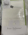 Yves Delorme France New 2PC Euro Shams Vert 100% Percale White Pair. Fixed Price $135.00.
