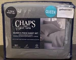 Chaps By Ralph Lauren 6PC Grey Queen Set (sheets & 4 Pillowcases) Nip. Fixed Price $36.99.