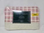 Vintage Laura Ashley Hampton Rose Pink Plaid Full Flat Sheet Iron Nos. Fixed Price $20.00.
