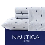 Nautica - Queen Sheet Set, Cotton Percale Bedding Crisp & Cool, Lightweight. Fixed Price $75.09.