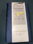 Threshold Performance 100% Cotton Sateen Queen Flat Sheet Blue 400 Tc Smooth. Fixed Price $12.00.