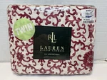 Ralph Lauren Twin Flat Sheet Porcelain Rosette Red/white Scrolls One Only. Fixed Price $60.00.