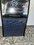 Hotel Style 600 Thread Count Luxury Cotton Navy Tonal Pillowcase, King (2). Fixed Price $11.99.