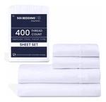 Sgi 400 Thread Count 100% Egyptian Cotton King Sheet Set Ultra Soft, Breathab.... Fixed Price $78.09.